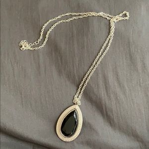 Long Black Gem Necklace